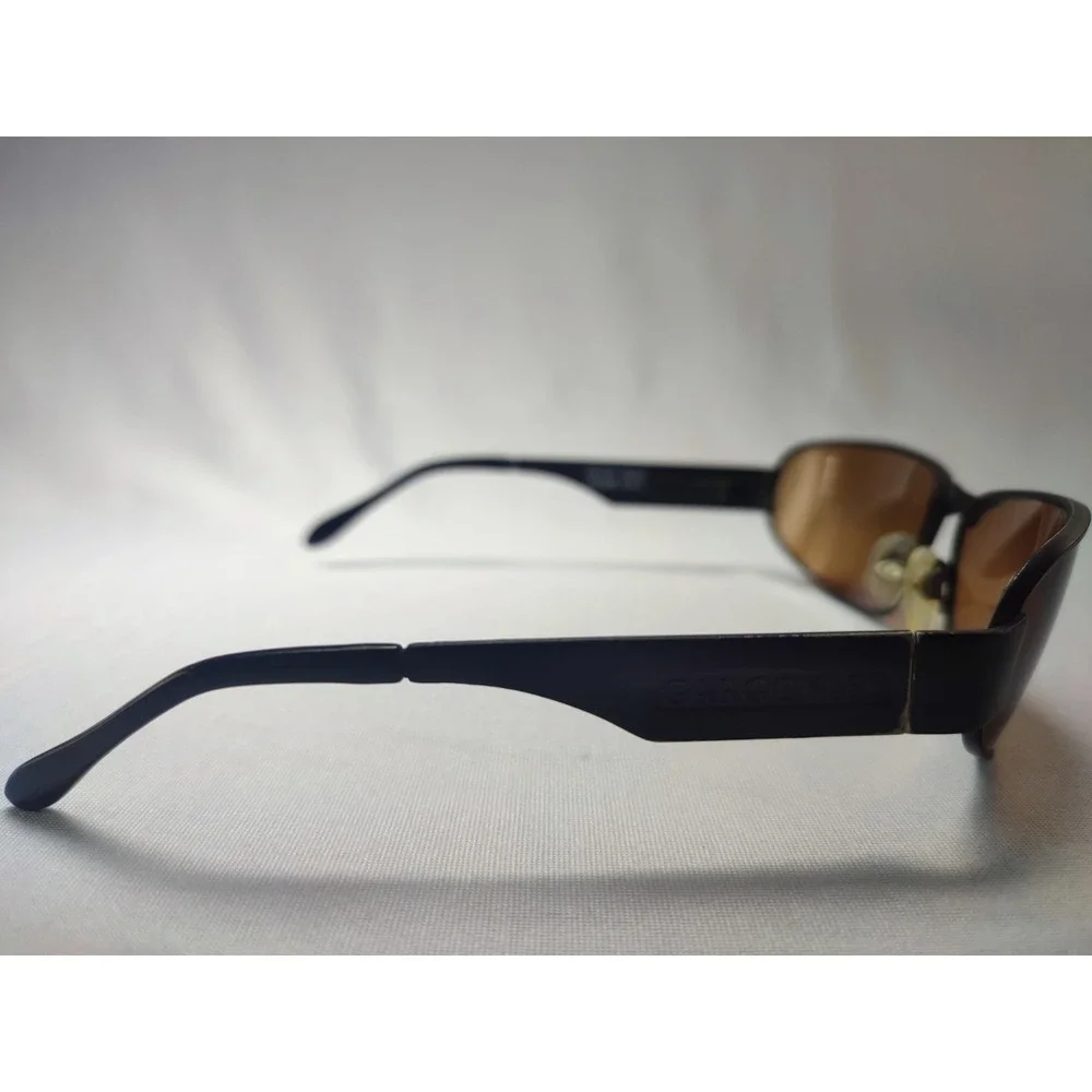 Gargoyles Moto Sunglasses Matte Black Amber Lens Wrap Italy USA Vintage 90s